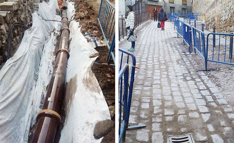 TAGUS mejora el colector de saneamiento en la calle Cristo de la luz en Toledo