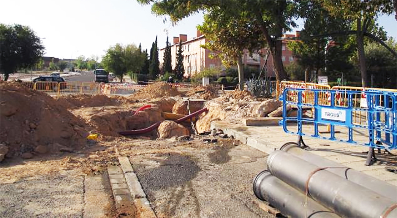 TAGUS retranquea las tuberías en el cruce del barrio de Santa María de Benquerencia