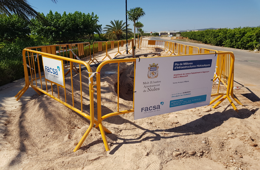 FACSA y el Ayuntamiento de Nules amplían la red de distribución de agua potable hasta Mascarell